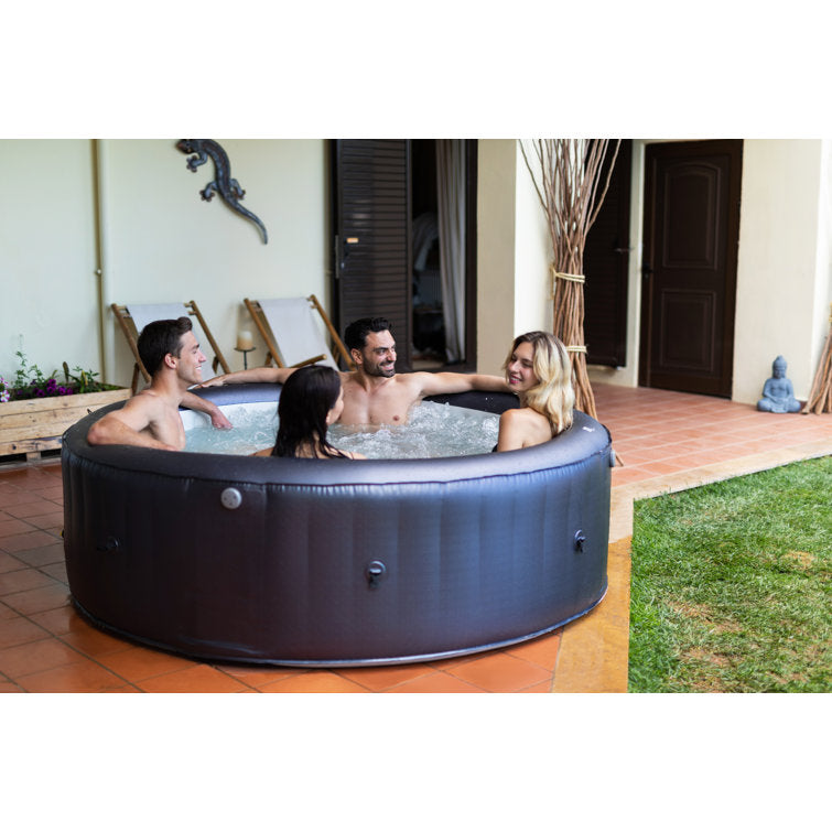 Mspa, Carlton, Muse Series, Self-Inflatable Hot Tub & Spa, Hydromessage Jets & Air Bubble System, Round – 4 Persons