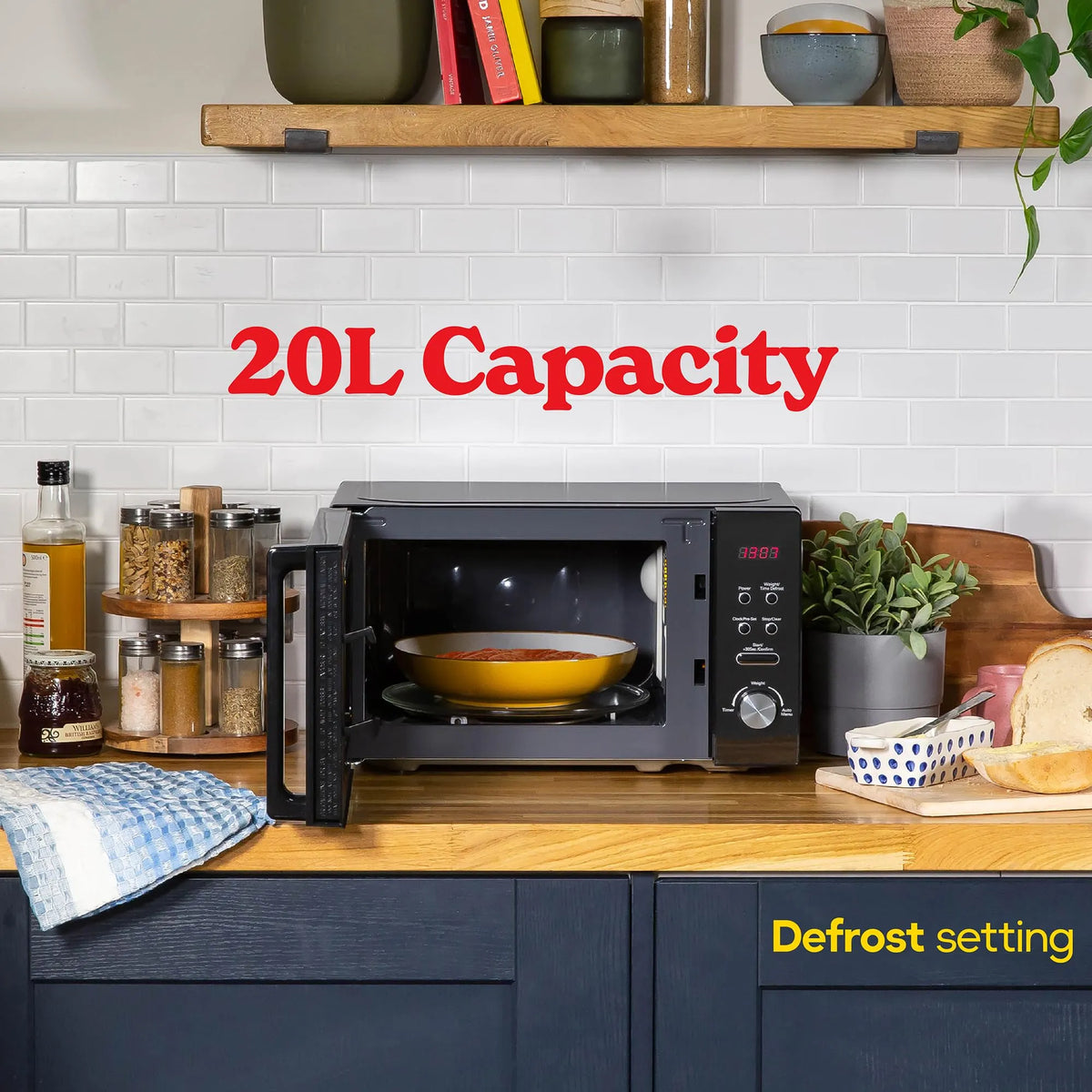 Russell Hobbs Digital Microwave 20L 800W Black 5 Power Levels