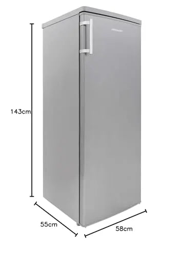 Cookology Tall Freestanding Larder Fridge, 240L, 143cm, Stainless Steel