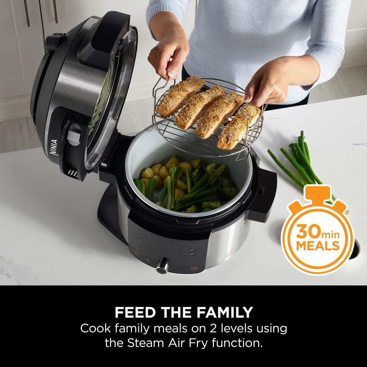 Ninja Foodi SmartLid 11-in-1 Pressure Cooker & Air Fryer Multi-Cooker 6L