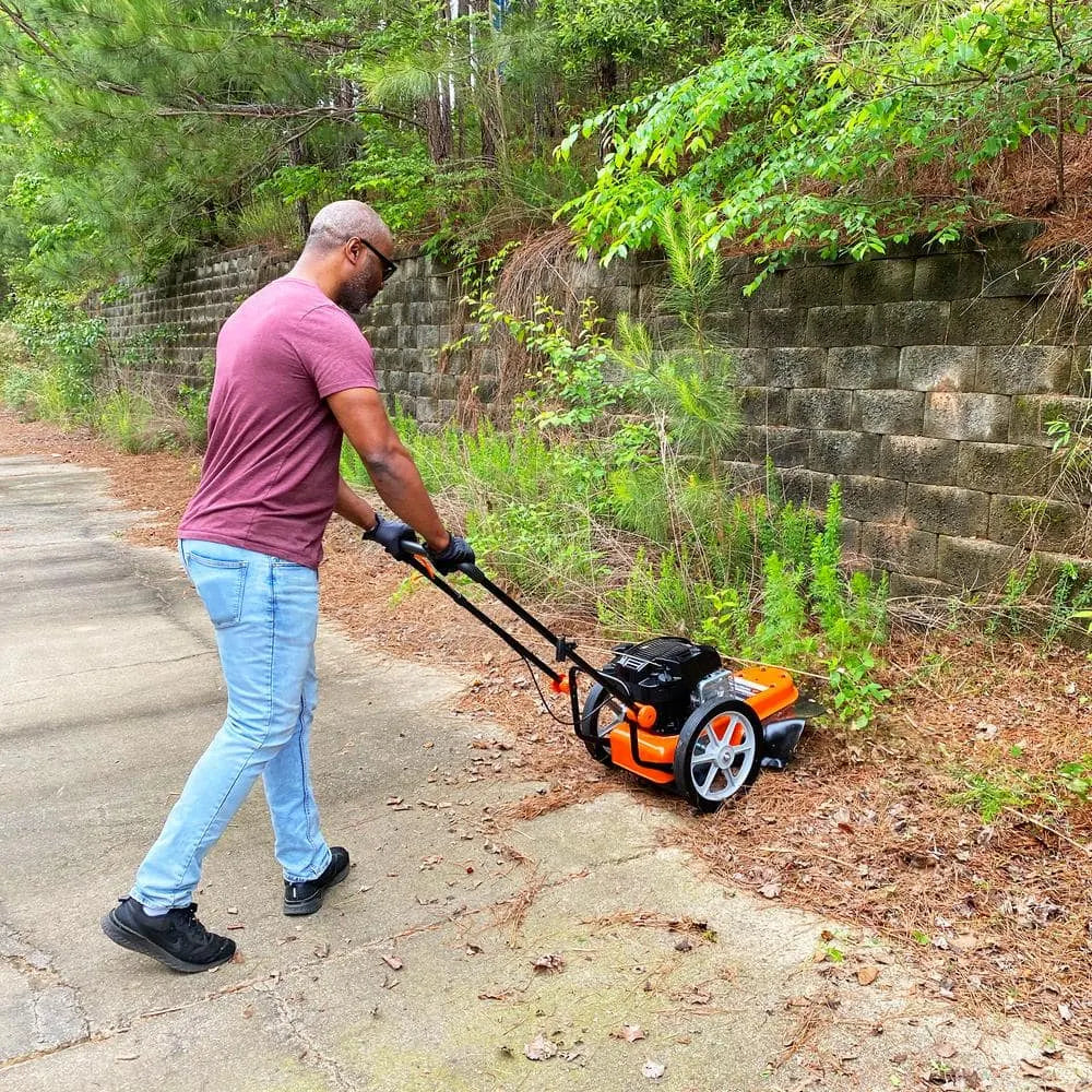 Yard Force YF22-HWT High-Wheeled Trimmer Gas Powered Walk-Behind 22β³ 163cc Engine New