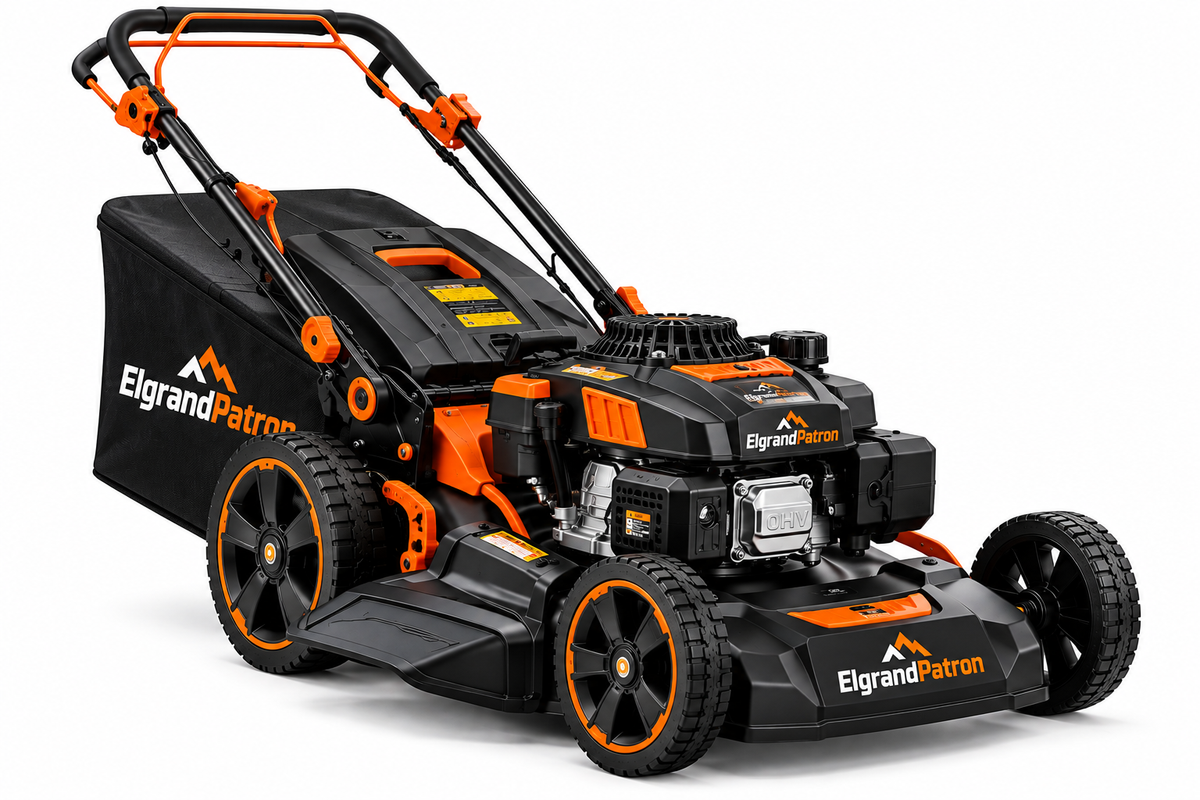 ElgrandPatron PowerCut 21" Gas Lawn Mower – Heavy-Duty Self-Propelled Mower