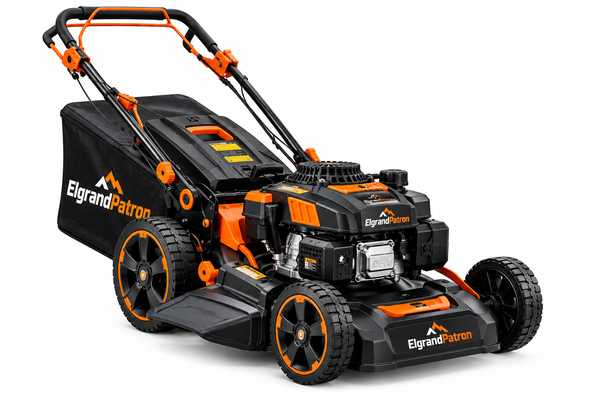 ElgrandPatron PowerCut 21" Gas Lawn Mower – Heavy-Duty Self-Propelled Mower