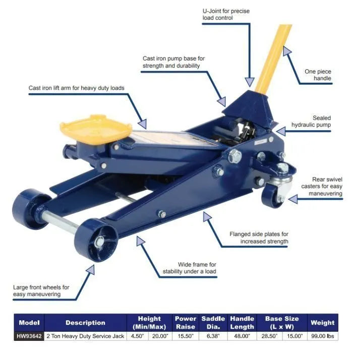 Hein-Werner 2-Ton Heavy-Duty Service Jack