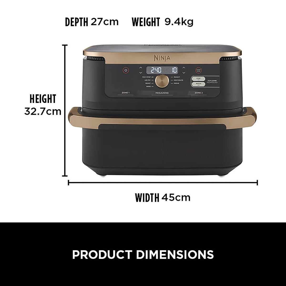 Ninja Foodi FlexDrawer Dual Air Fryer 10.4L 7-in-1