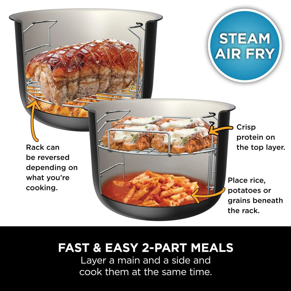 Ninja Foodi SmartLid 11-in-1 Pressure Cooker & Air Fryer Multi-Cooker 6L