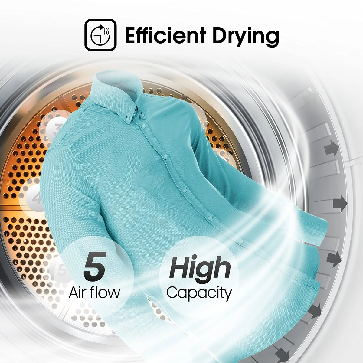 Heat Pump Tumble Dryer 9kg 15 Programmes Auto Dry Steam White 60cm
