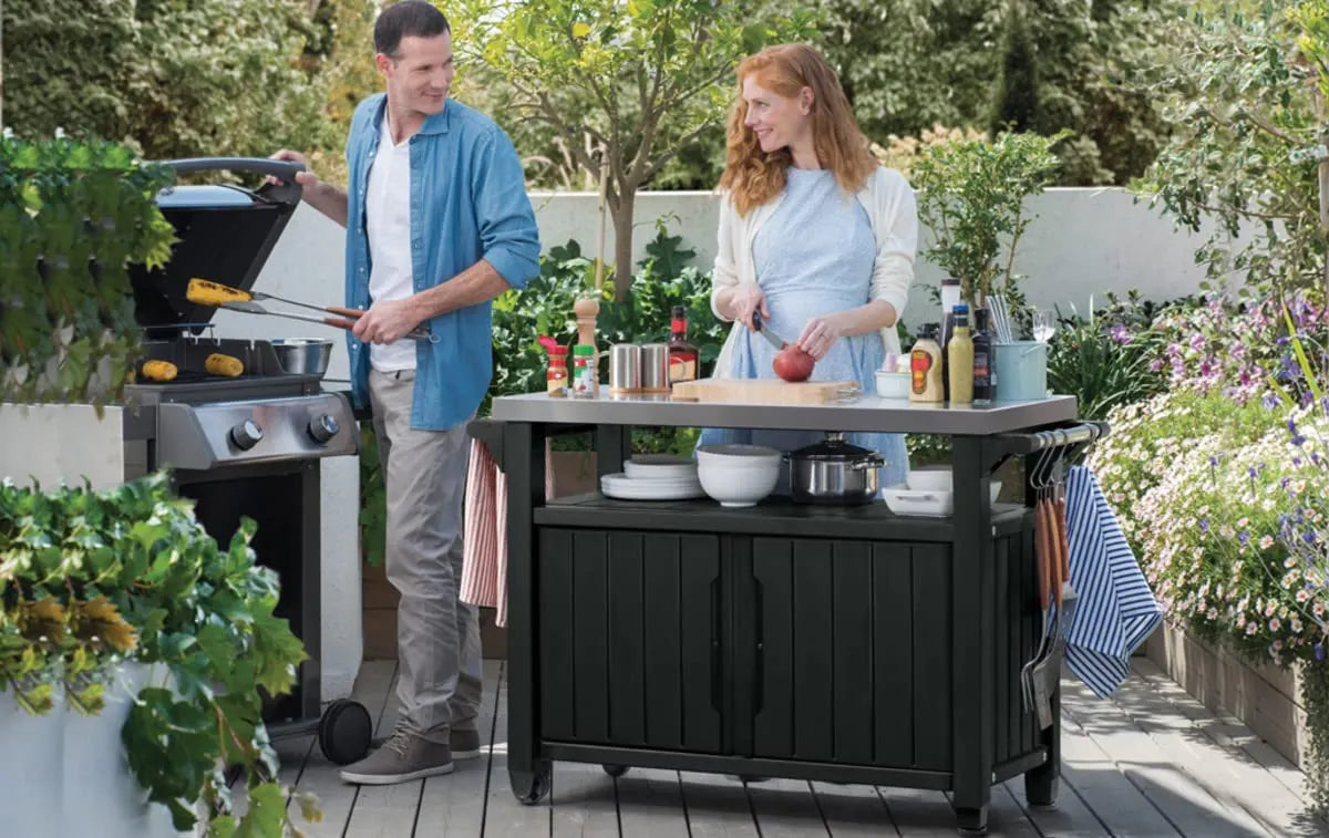Keter Unity XL BBQ Side Table 134x51.7x89.6 cm Grey