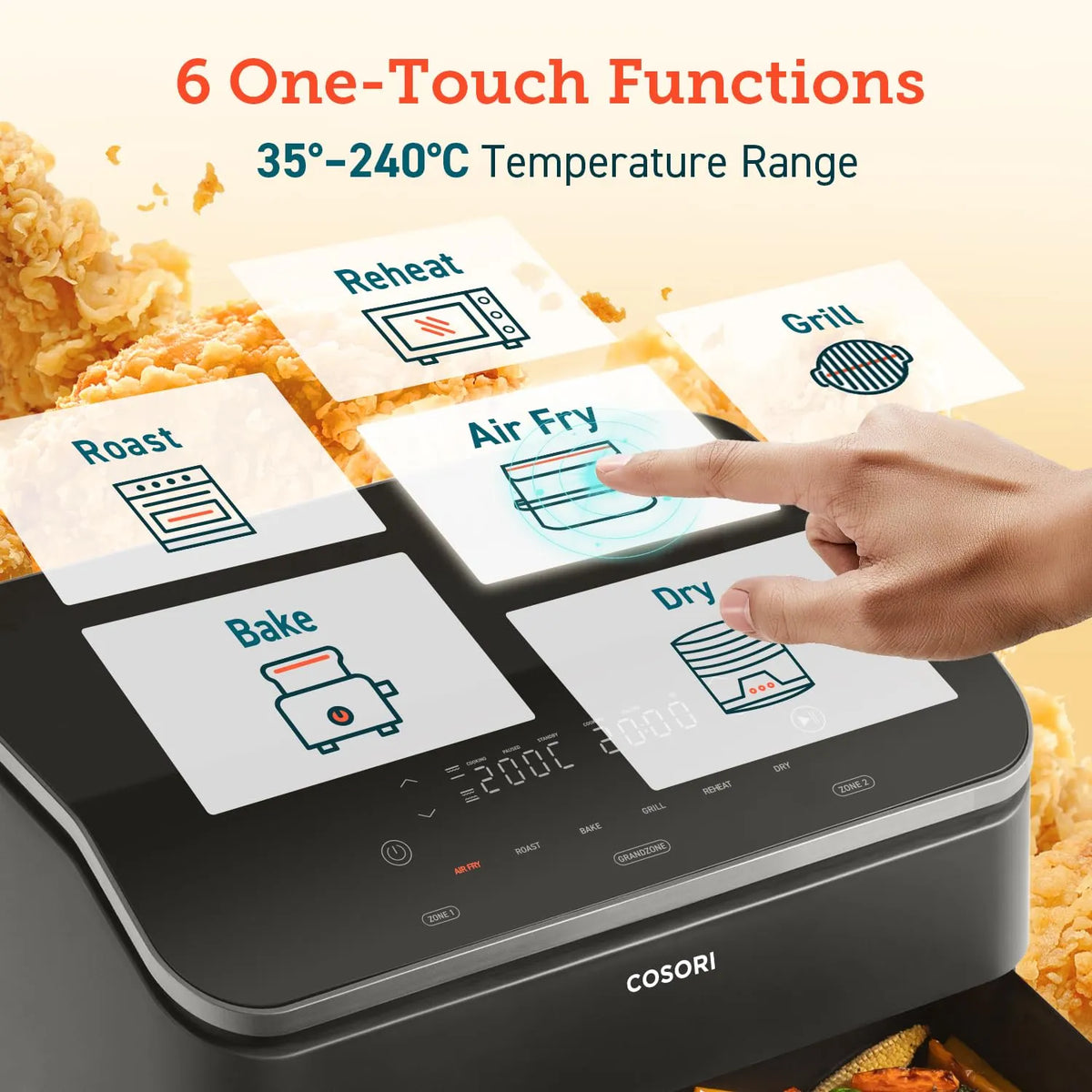 COSORI TwinFry Dual Air Fryer 10L Convertible 8-in-1