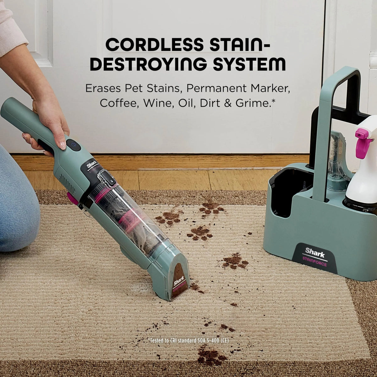 Shark StainForce Cordless Spot Cleaner, Lightweight Portable Spot Stain & Odour Eliminator for Carpets