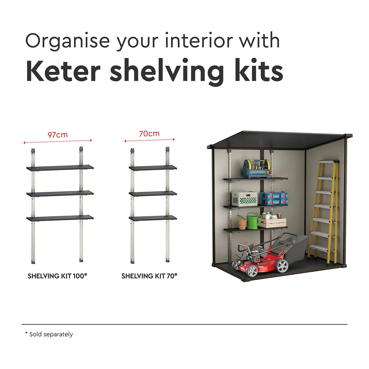 Keter Manor Single Door Garden Shed - Wood Effect Beige