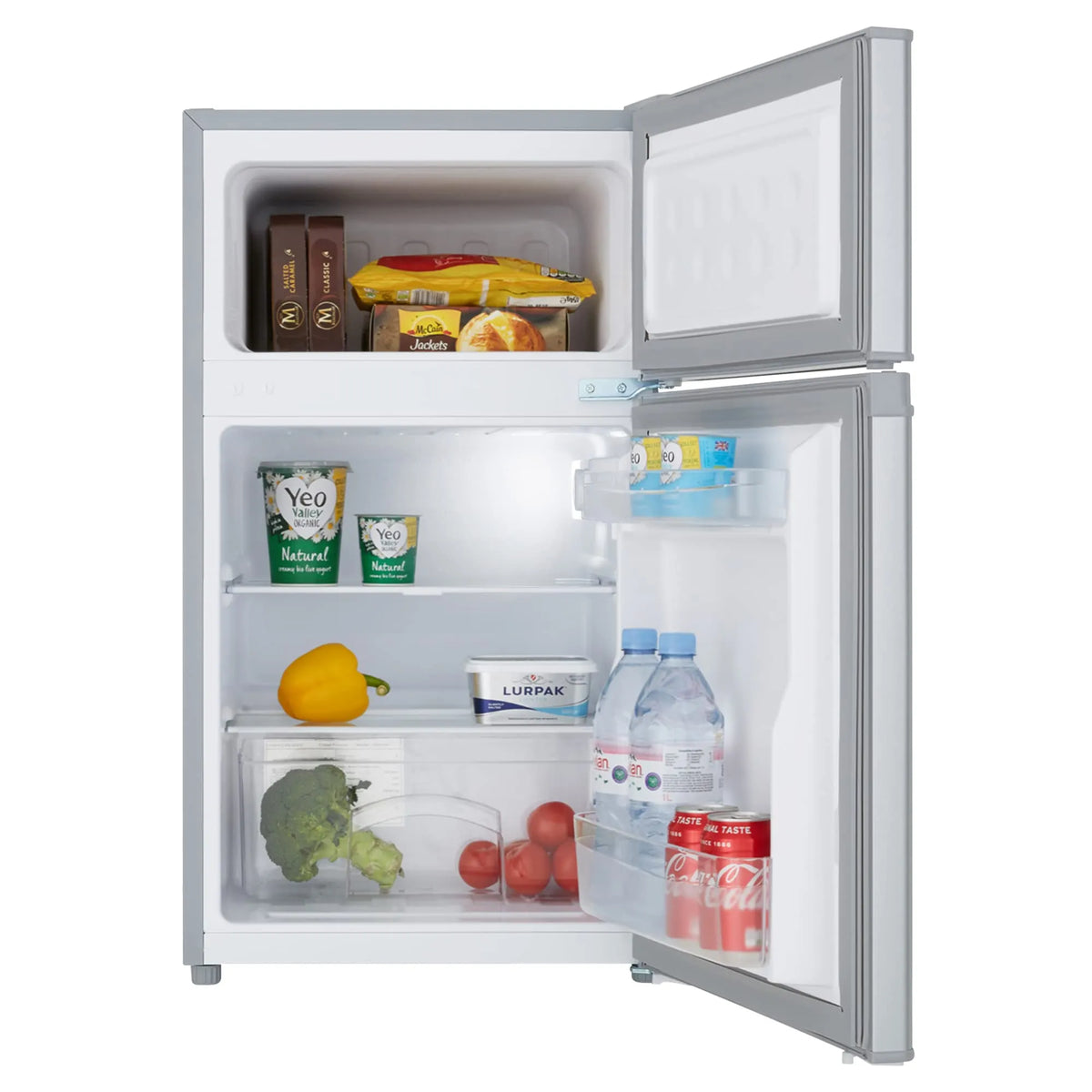 Cookology Under Counter Fridge Freezer, 47cm, Silver