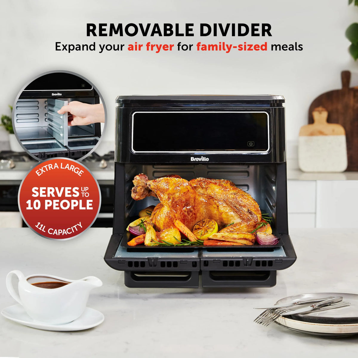 Breville Halo Flexi Dual Air Fryer Oven 11L 2400W