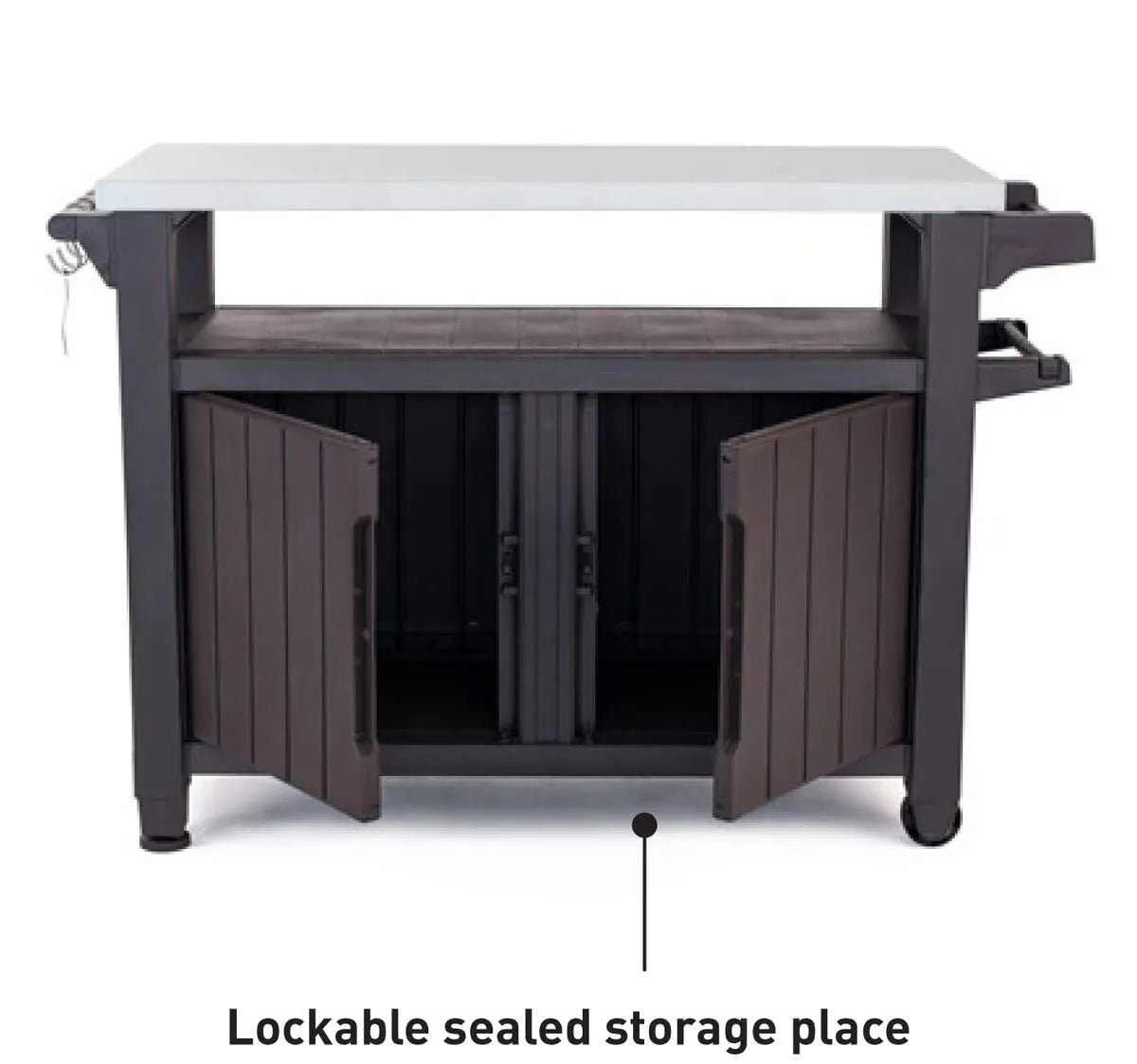 Keter Unity XL BBQ Side Table 134x51.7x89.6 cm Grey