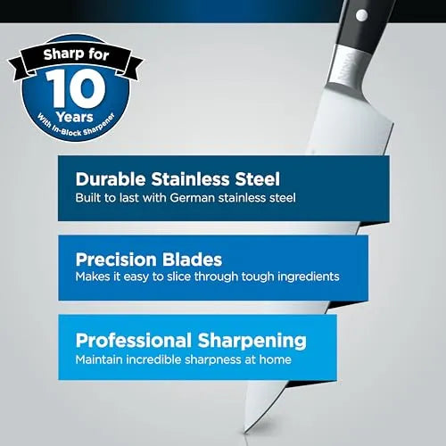 Ninja Foodi StaySharp Knife Block with Built-in Sharpener 6-Piece