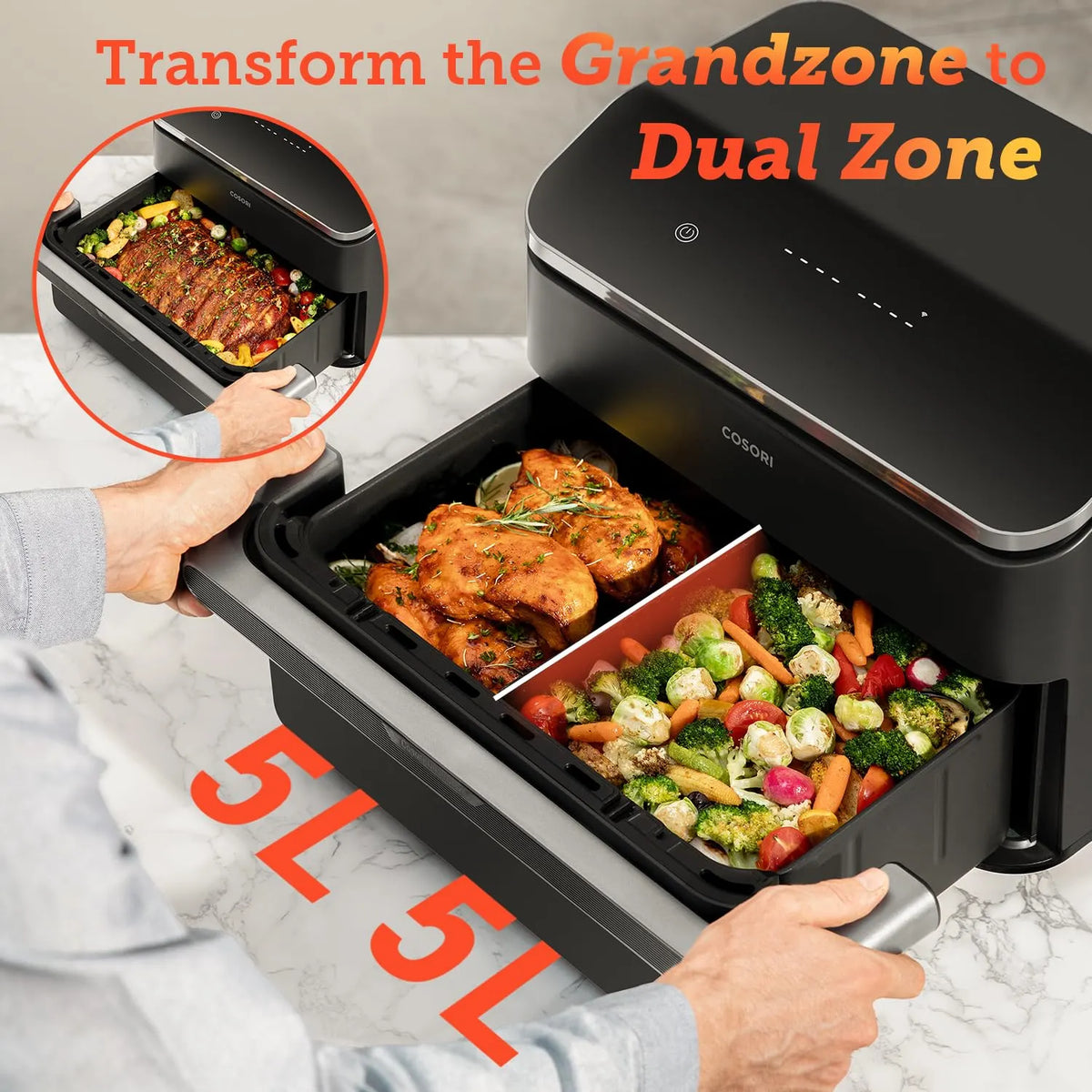 COSORI TwinFry Dual Air Fryer 10L Convertible 8-in-1