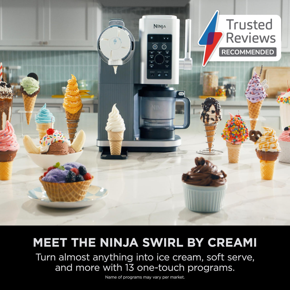 Ninja Swirl by CREAMi Soft Serve & Ice Cream Maker 13 Functions 2 Tubs