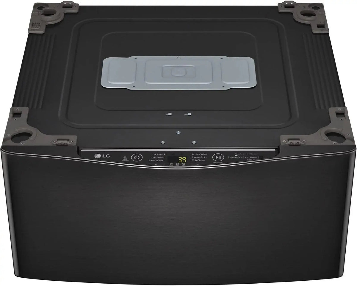 LG – SideKick 1.0 Cu. Ft. High-Efficiency Smart Top Load Pedestal Washer with 3-Motion Technology – Black steel
