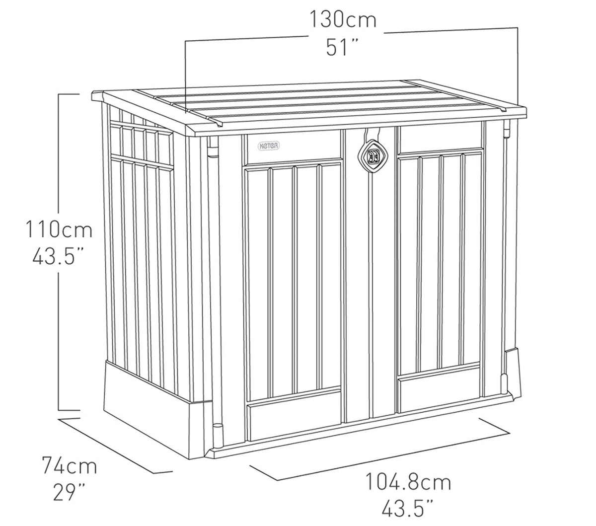 Keter Store-It-Out Midi Storage Shed 130x74x110 cm Black/Grey