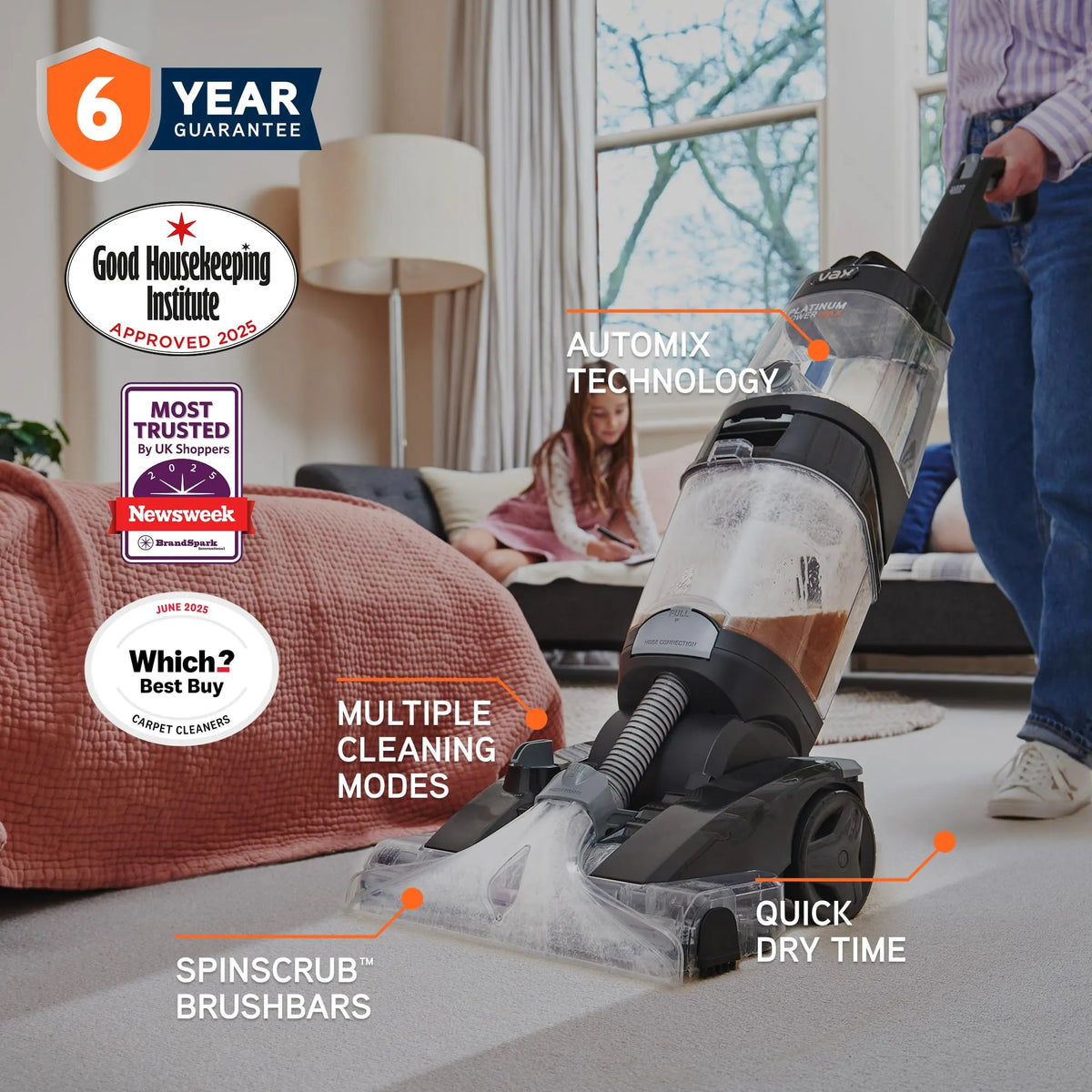 Vax Platinum Power Max Upright Carpet and Upholstery Cleaner