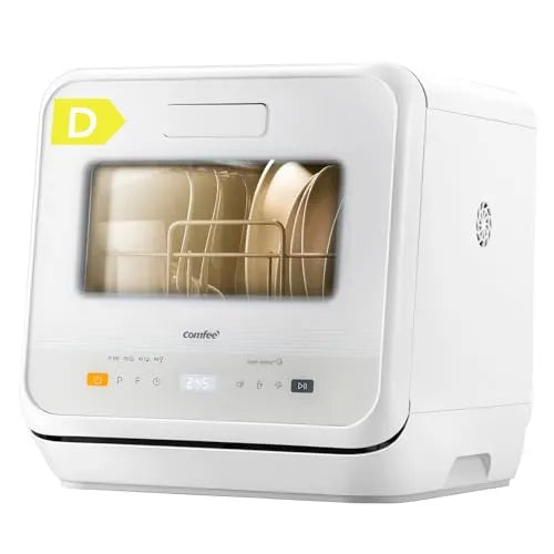 COMFEE' Compact Table Top Dishwasher, 6+3 Programmes, Steam Wash