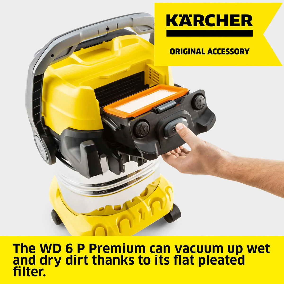 Kärcher WD 6 P Premium Wet and Dry Vacuum Cleaner 1300W Stainless Steel