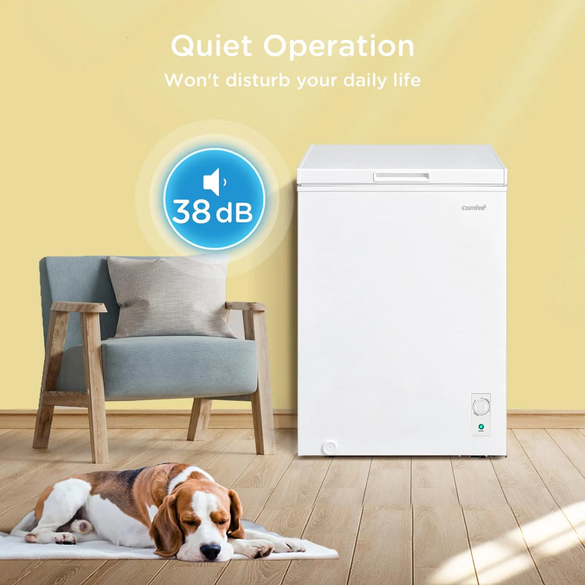 COMFEE' 99L Freestanding Chest Freezer, Convertible, White