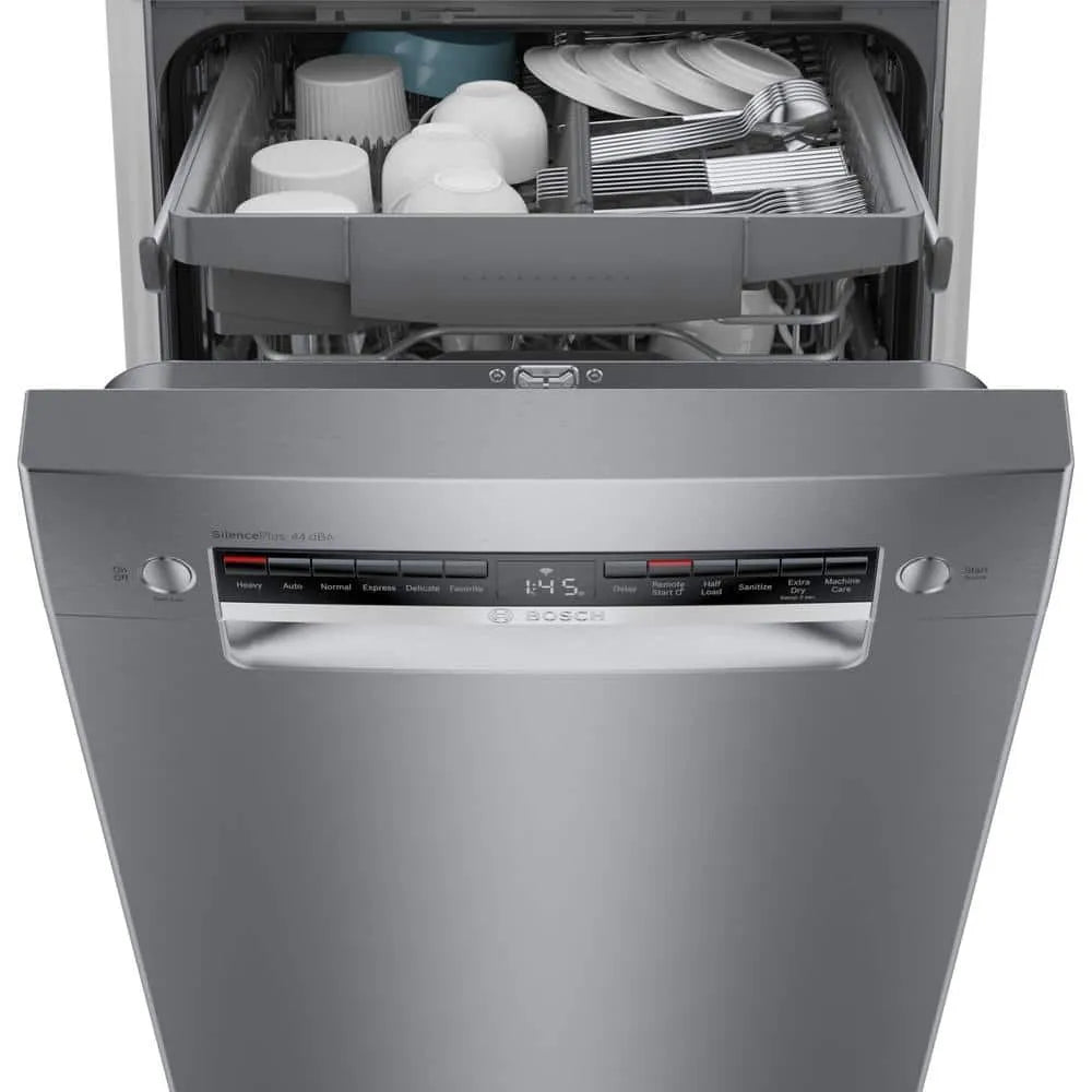 Bosch 800 Series 18 in. ADA Compact Front Control Dishwasher in Stainless Steel with Stainless Steel Tub and 3rd Rack, 44dBA