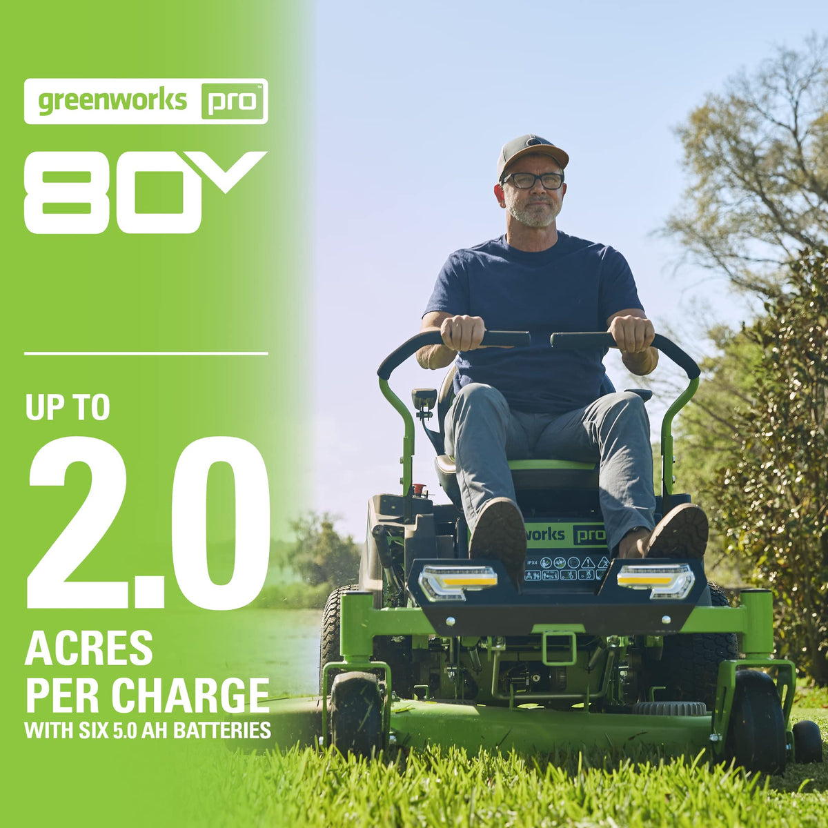 80V 42″ Cordless Battery CrossoverT Riding Lawn Mower, Twelve (12) 4.0 Ah Batteries and (3) Dual-Port Turbo Chargers, CRT4281