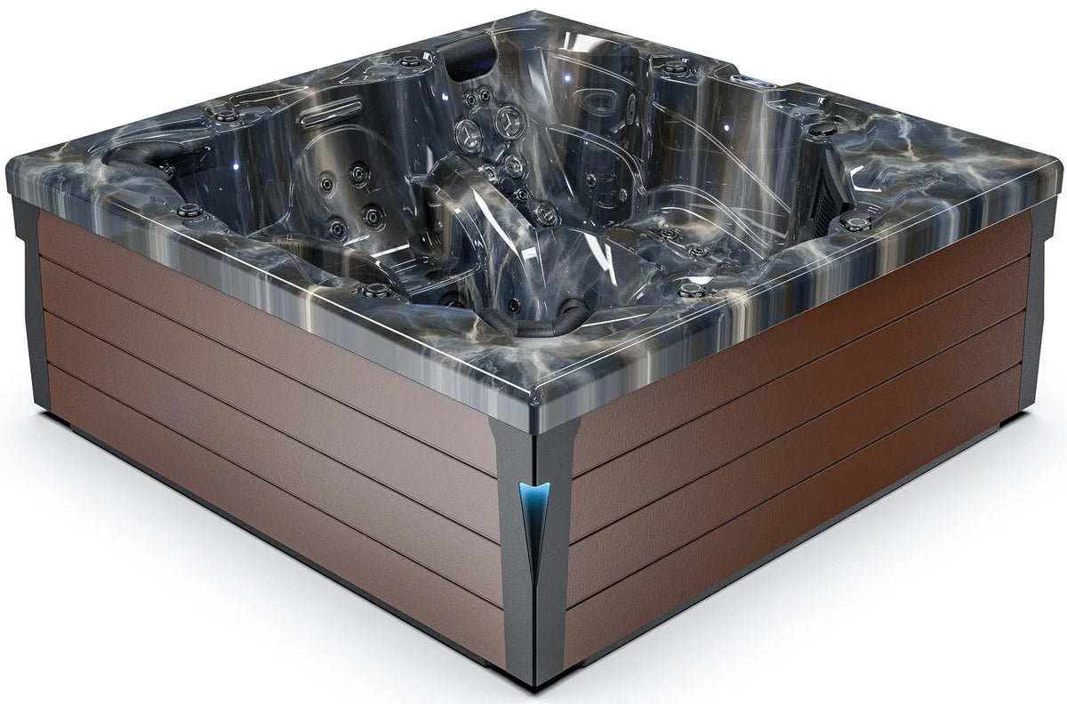 Luxuria Spas 240 Volt 6 – Person 55 – Jet Square Plug & Play Hot Tub with Ozonator and Built-In Speaker