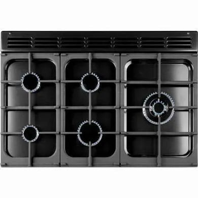 Rangemaster 90cm Dual Fuel Range Cooker with Gas Hob and Electric Ovens Black