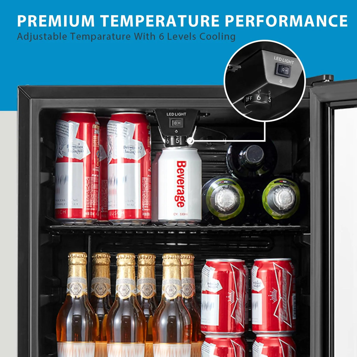 COMFEE' 93L Under Counter Beverage Fridge, Holds Up to 115 Cans