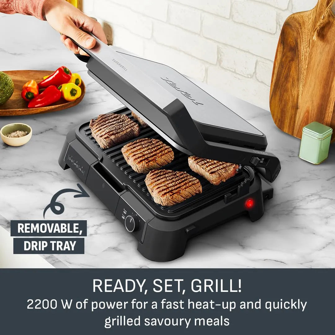 Tefal SuperGrill 3-in-1 XL Indoor Electric Grill, Adjustable Temperature