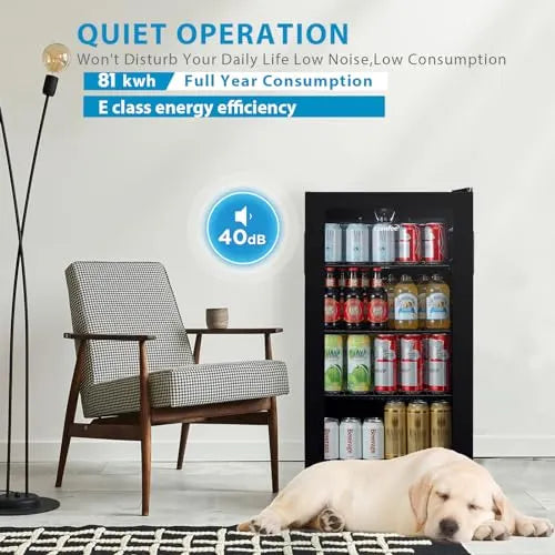 COMFEE' 93L Under Counter Beverage Fridge, Holds Up to 115 Cans