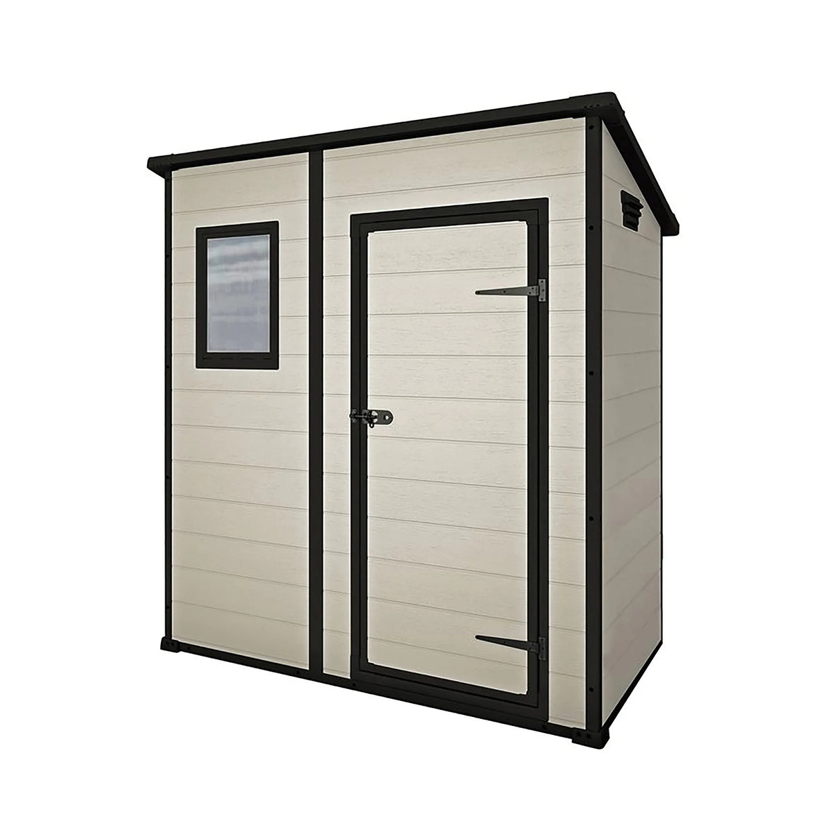 Keter Manor Single Door Garden Shed - Wood Effect Beige