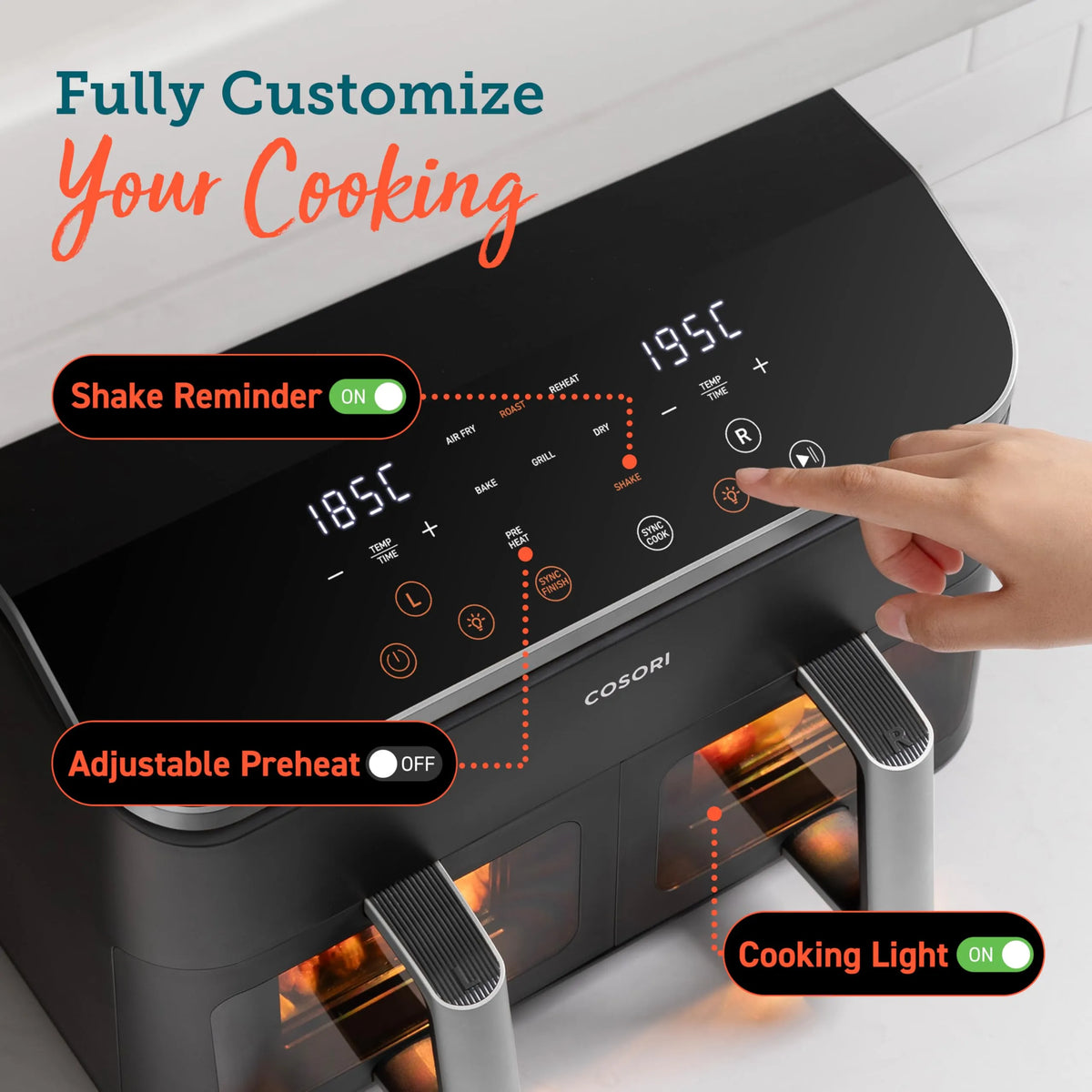 COSORI Dual Air Fryer 8.5L 8-in-1 Family Size