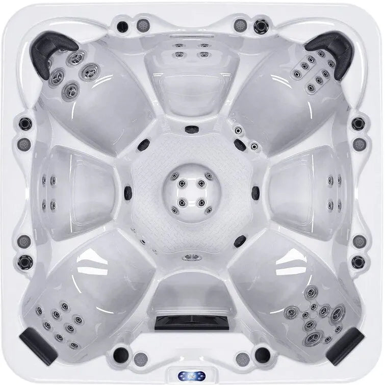 Luxuria Spas 7 – Person 100 – Jet Acrylic RectangularHot Tub with Bluetooth Speakers and Ozonator in Mocha