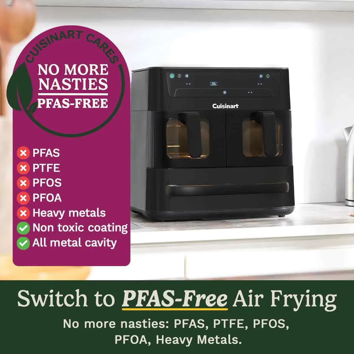 Cuisinart Tri-Zone Air Fryer Oven 13.6L 3 Zones PFAS-Free