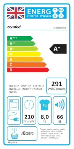 COMFEE' Heat Pump Tumble Dryer 8kg 16 Programmes Class A+