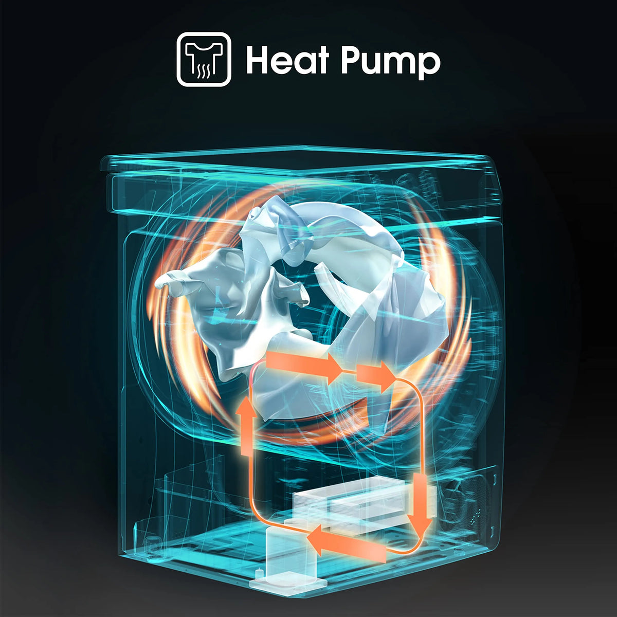 Heat Pump Tumble Dryer 9kg 15 Programmes Auto Dry Steam White 60cm