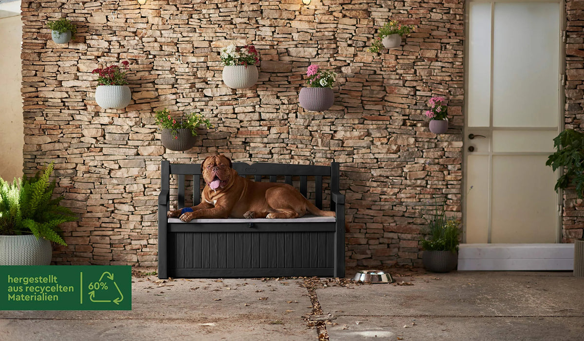 Keter Eden 265L Garden Storage Bench - Graphite/Light Grey