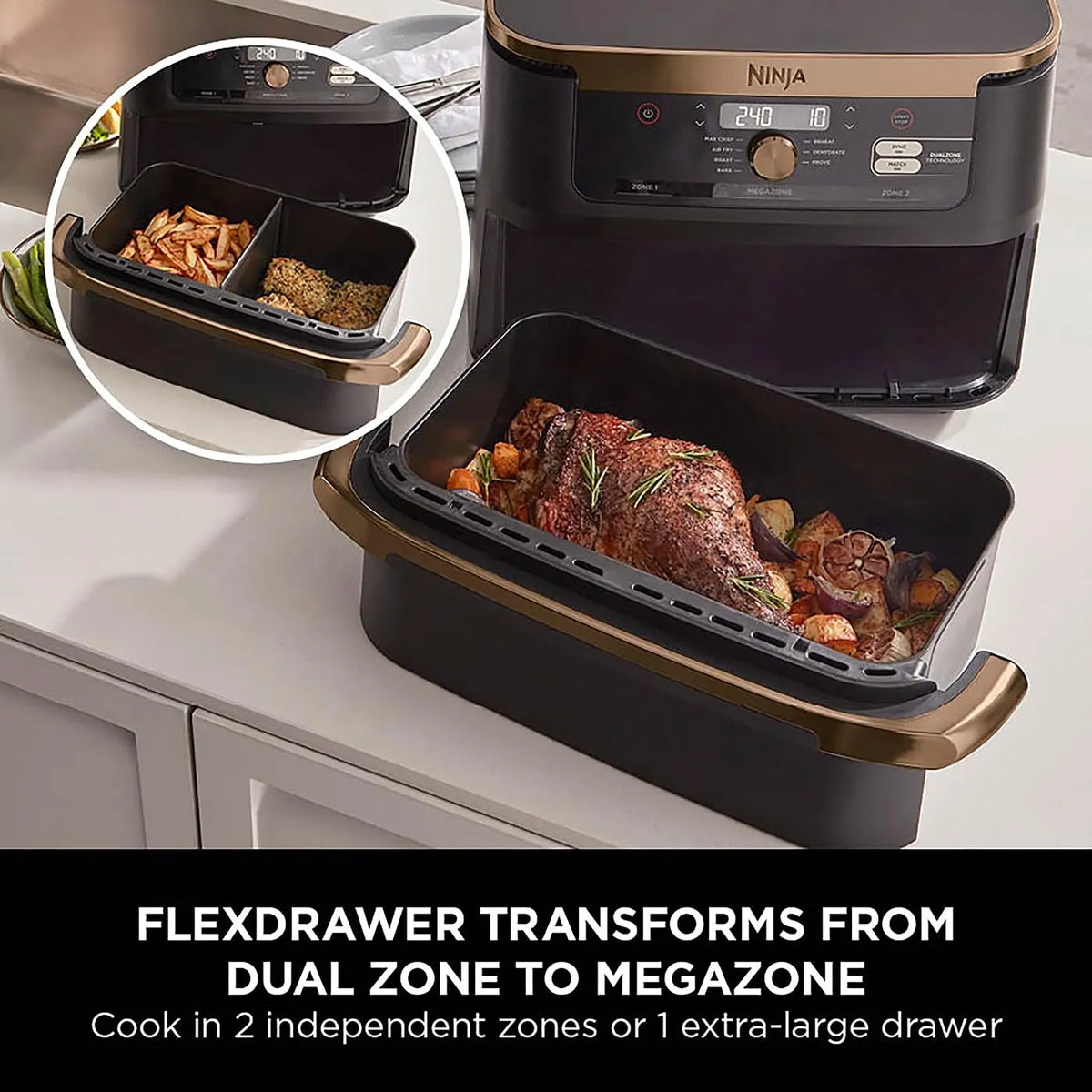 Ninja Foodi FlexDrawer Dual Air Fryer 10.4L 7-in-1