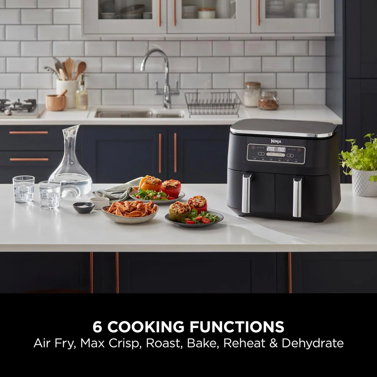 Ninja Foodi Dual Zone Dual Air Fryer 7.6L 6-in-1