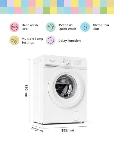 COMFEE' Front Load Washing Machine 6kg 15 Programmes White