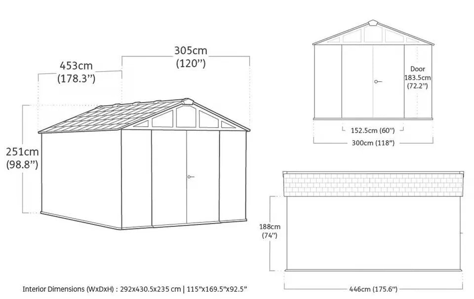 Keter Stronghold Resin Garden Shed Grey