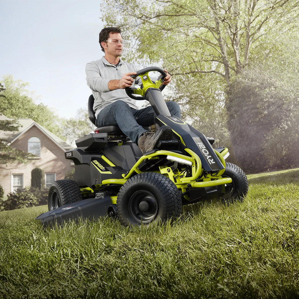 RY48110 38″ 75 AH Electric Riding Lawn Mower