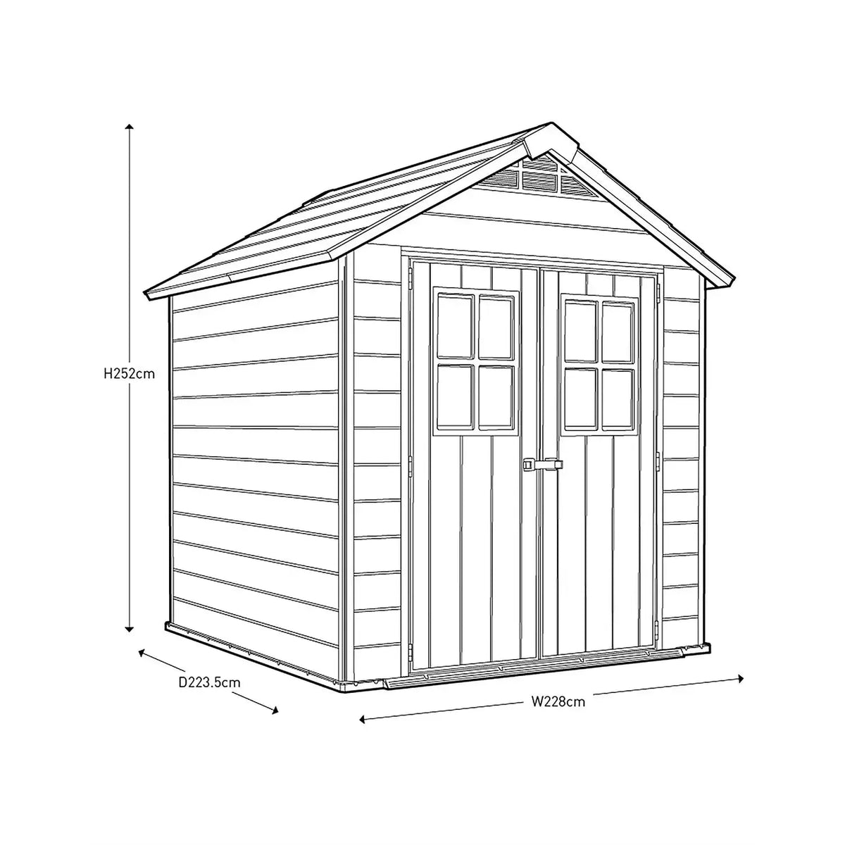 Keter Newton Double Door Plastic Garden Shed