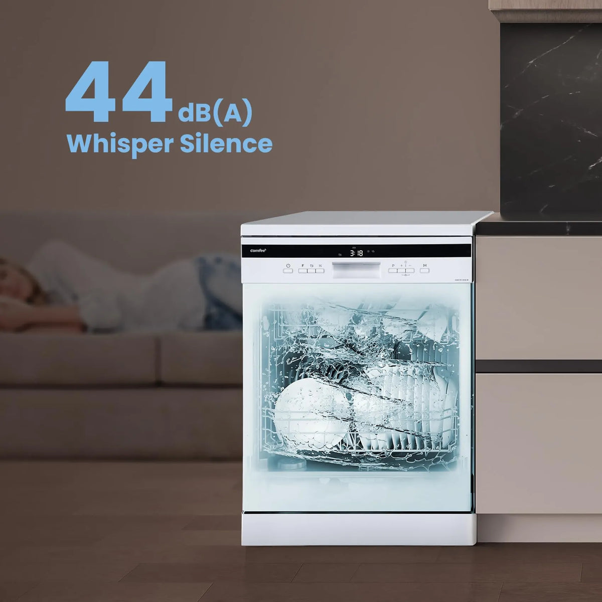 COMFEE' Dishwasher 14 Place Settings 60cm 44dB LED Display