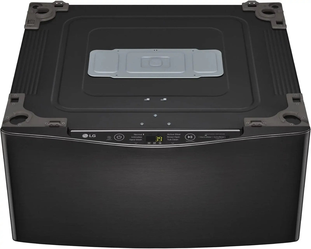 LG – SideKick 1.0 Cu. Ft. High-Efficiency Smart Top Load Pedestal Washer with 3-Motion Technology – Black steel