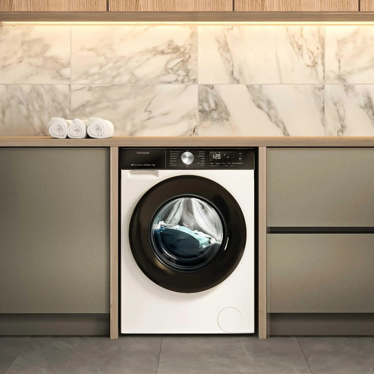 Front-Load Washing Machine 9kg 1400 rpm WiFi Steam White Class A